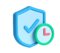 Checkmarked shield paired with a green clock showing Shipping Protection coverage.